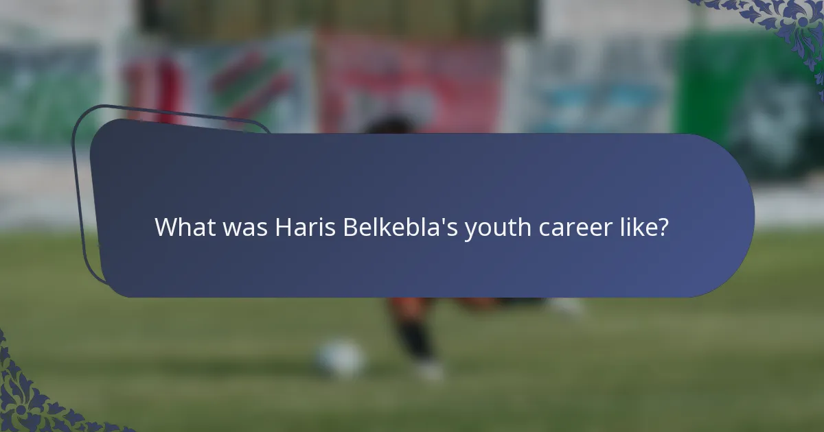 What was Haris Belkebla's youth career like?